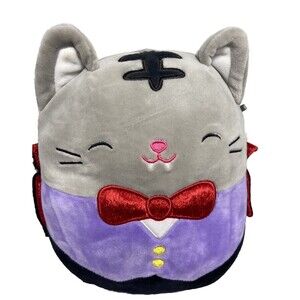 Squishmallows 9 inch Tally Tabby Cat Dracula Vampire Halloween Plush 2021